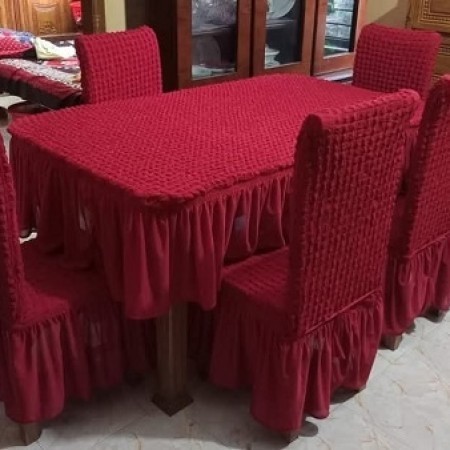 Maroon Color শুধু মাত্র ৬ পিছ চেয়ার কভার।
