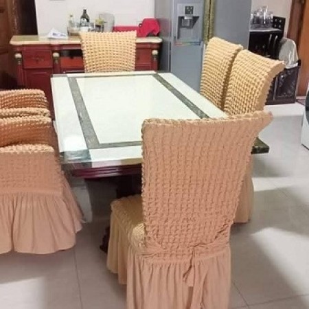 Light Brown Color শুধু মাত্র ৬ পিছ চেয়ার কভার।