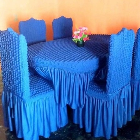 Sky Blue Color শুধু মাত্র ৬ পিছ চেয়ার কভার।